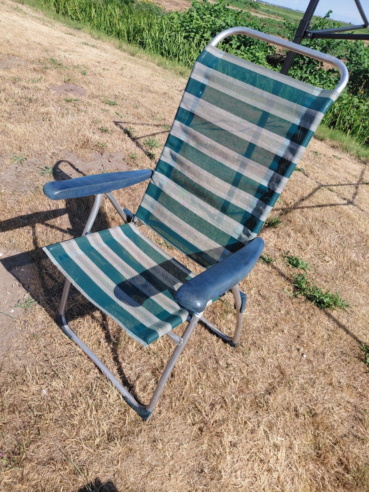 2 Gebruikte inklapbare campingstoelen, Caravans en Kamperen, Ophalen of Verzenden, Gebruikt, Campingstoel