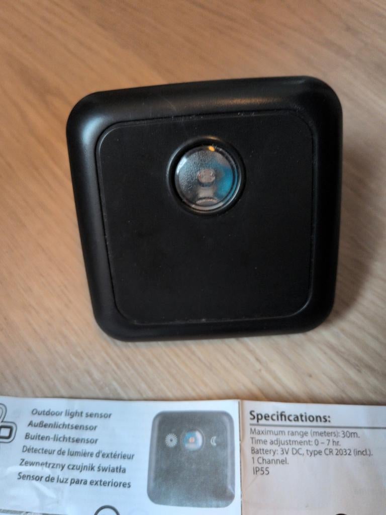 Elro HE863 schemer sensor Klik aan Klik uit, Kunststof, Minder dan 50 watt, Overige typen, Batterij