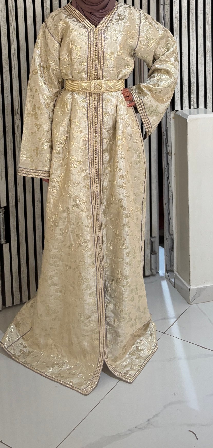 Caftan, Overige typen, Verzenden, Beige, Maat 36 (S)