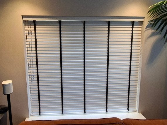 witte houten jaloezieën, Ophalen, Jaloezie, 165 cm, Wit