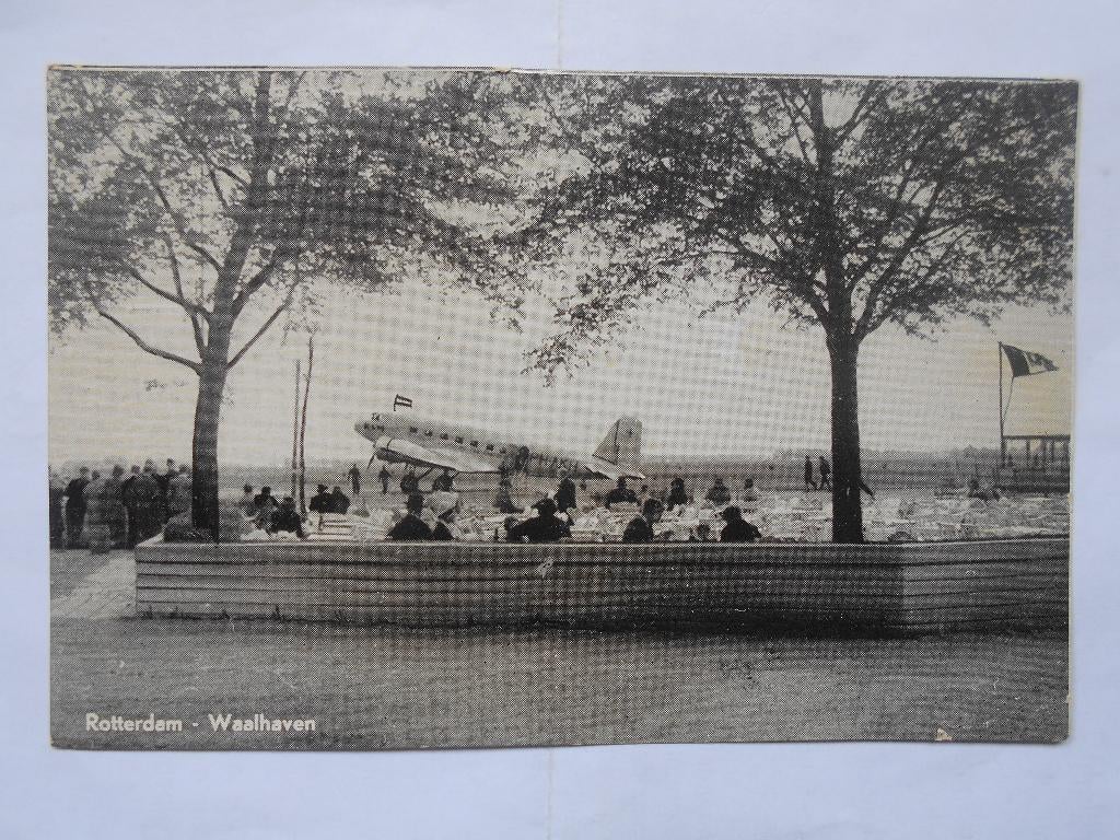 Rotterdam vrij unieke kaart vliegveld Waalhaven en vliegtuig, Verzamelen, Ophalen of Verzenden, 1920 tot 1940, Gelopen, Zuid-Holland