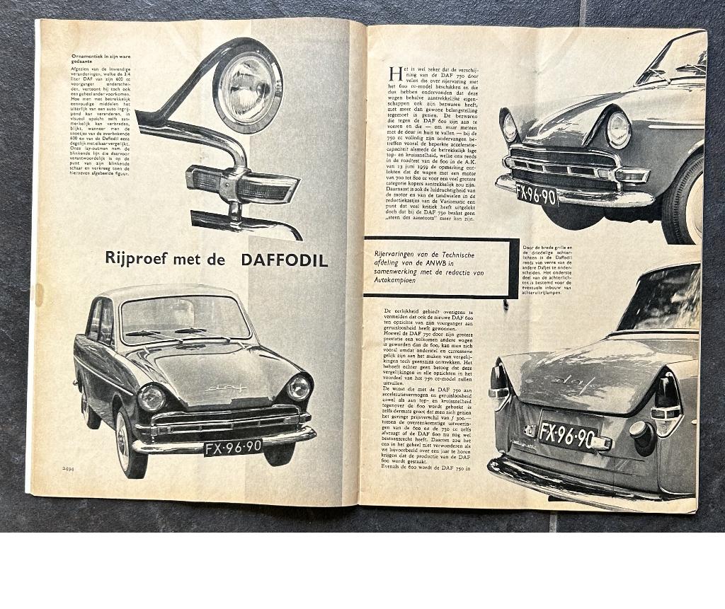 Daf Daffodil test in Autokampioen 1961, Gelezen, Ophalen of Verzenden, Autokampioen, Overige merken