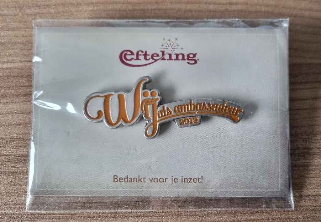 Efteling pin - Wij Ambassadeur 2019 - personeelspin, Ophalen of Verzenden, Nieuw, Overige onderwerpen, Speldje of Pin