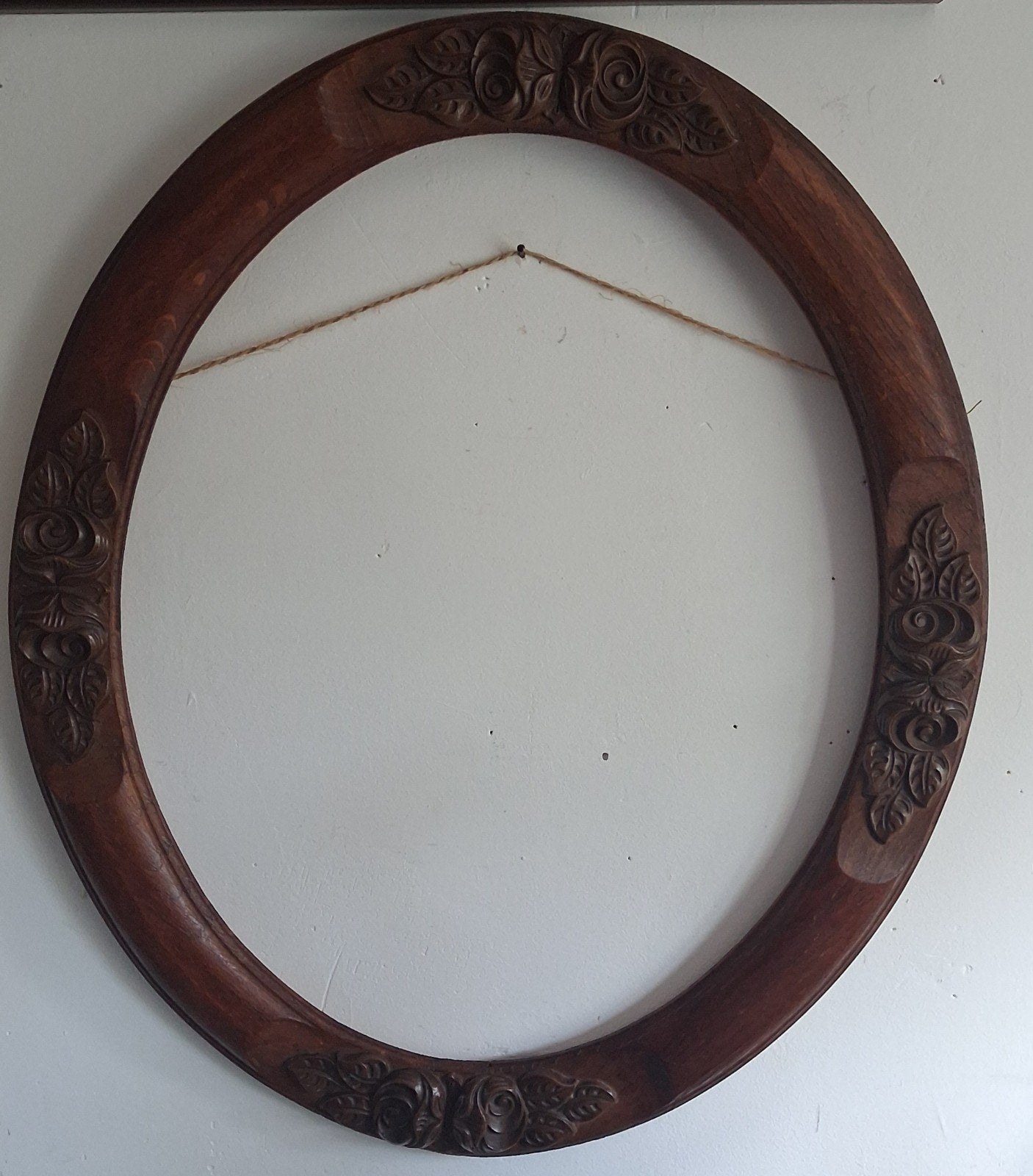 Schilderijlijst.  Ovaal. Geornamenteerd. Eiken. 49/59 cm., Ophalen, Hout, Minder dan 50 cm, 50 tot 75 cm