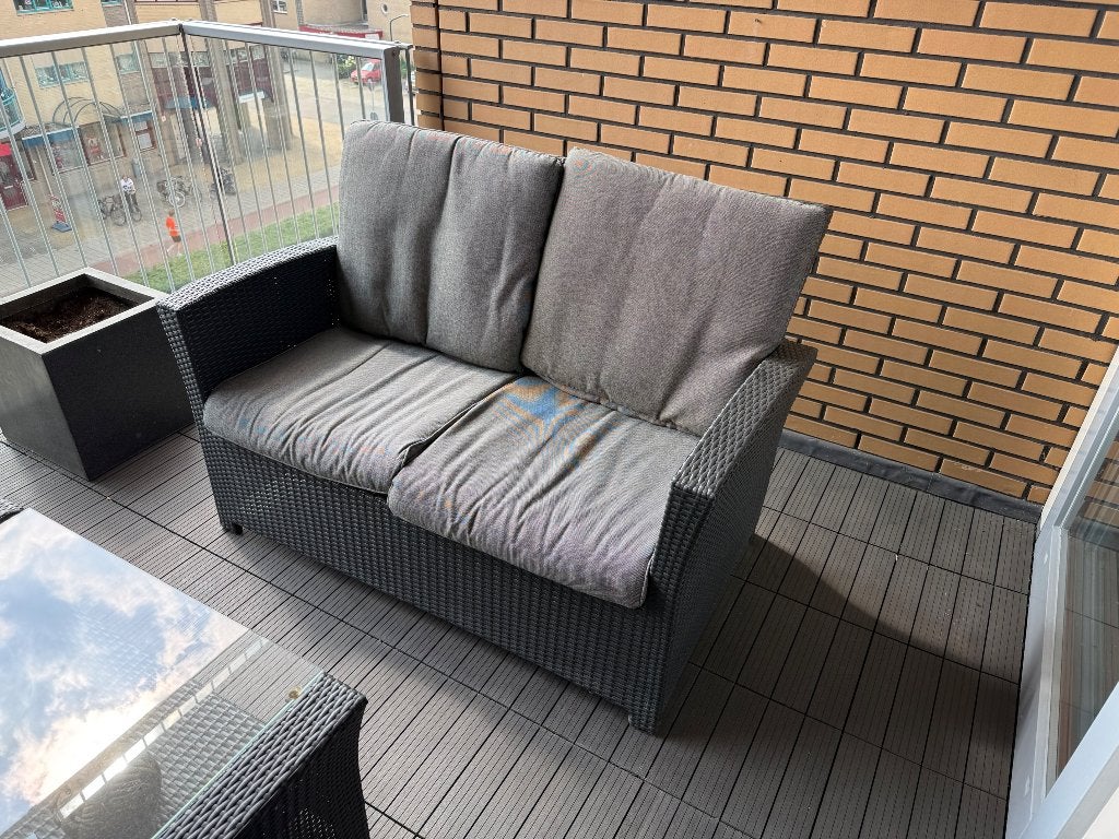 Loungeset, Ophalen, 4 zitplaatsen, Kunststof, Gebruikt
