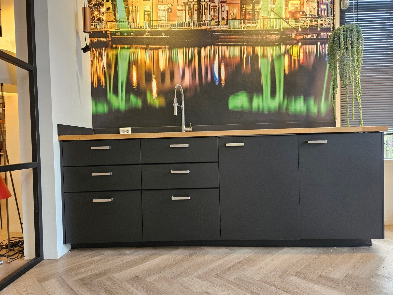 Pantry Keukenblok 240x65x90cm, Huis en Inrichting, Keuken | Complete keukens, Ophalen, Zwart, Enkelwandige keuken, Zo goed als nieuw