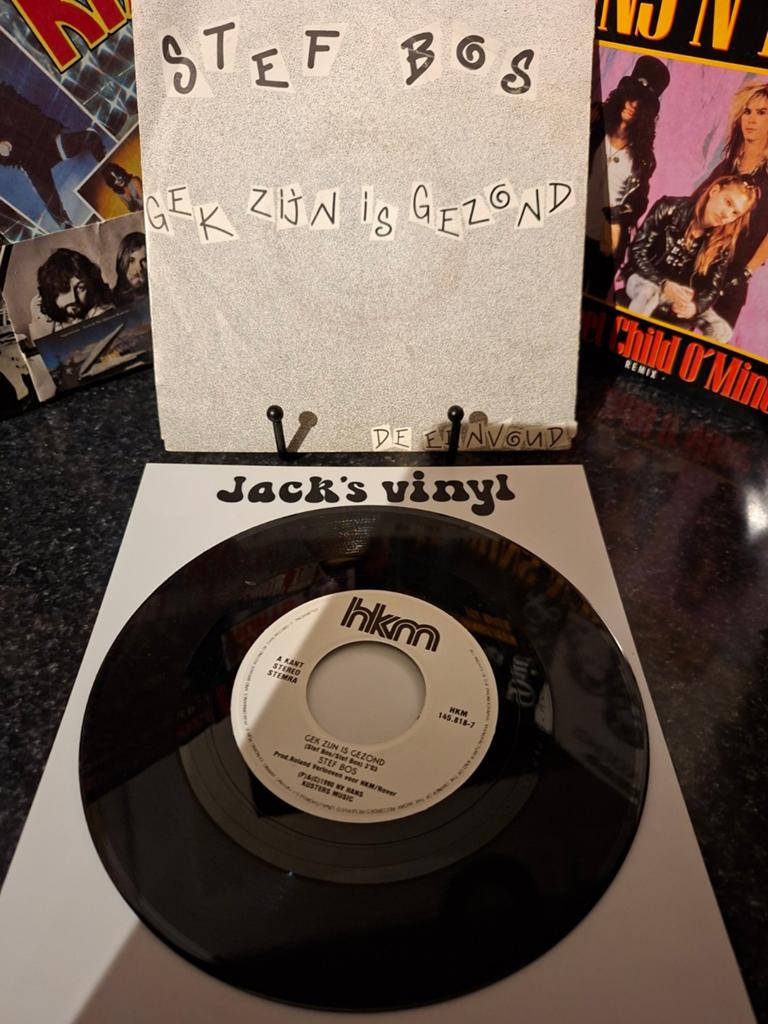Stef Bos - Gek Zijn Is Gezond (Single Vinyl)  1990, Gebruikt, 1990 - 1999, 7 inch, Ophalen of Verzenden