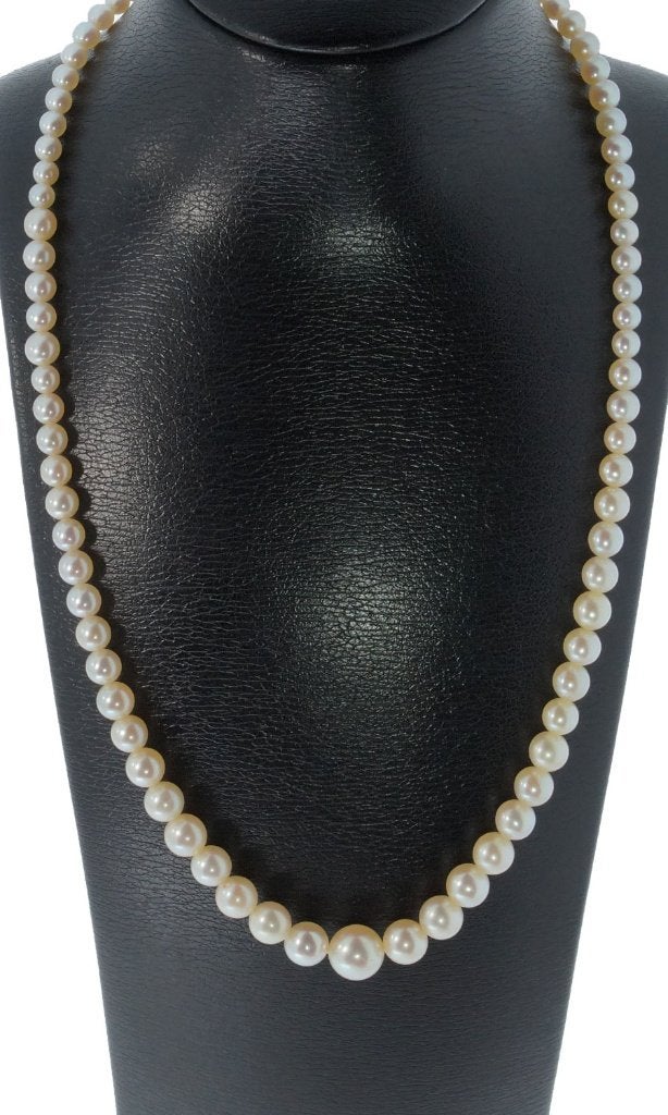 Akoya parel vintage ketting dame 14k slot goud antiek