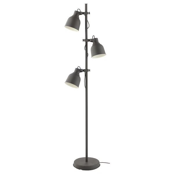 IKEA Hektar staande lamp met 3 spots, Ophalen, E14 (klein), Zo goed als nieuw, Metaal