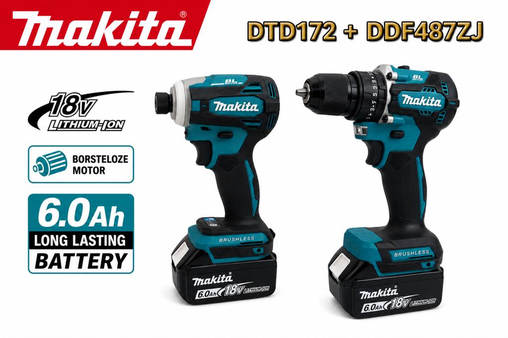 Makita Bosteloze DTD172 Slag- en DDF487ZJ Boormachine NIEUW, Ophalen of Verzenden, Zo goed als nieuw, Boor- en Schroefmachine