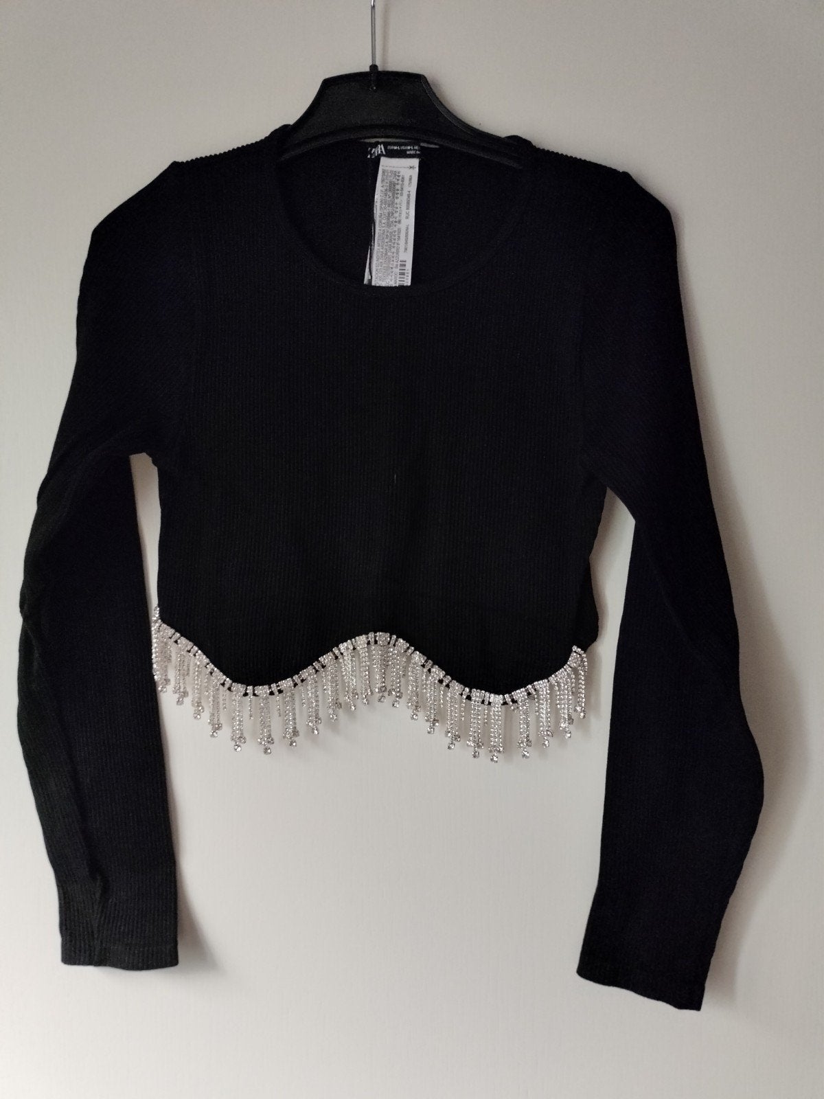 korte top, mt.M, zwart, Zara, Ophalen of Verzenden, Nieuw, Zwart, Zonder mouw