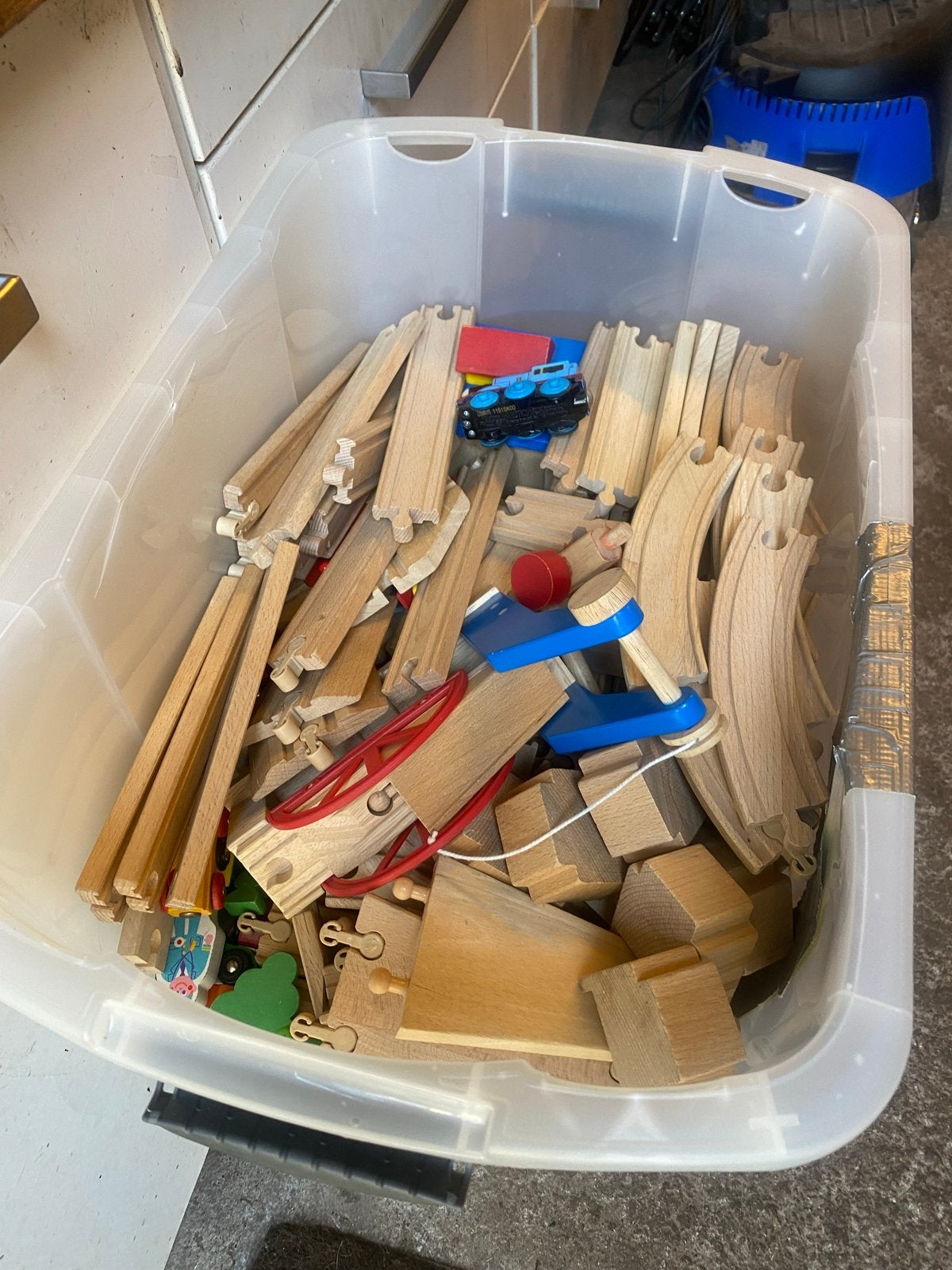 Grote partij houten treinrails Brio, Ikea, Thomas de Trein, Ophalen, Gebruikt