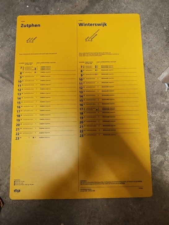 NS Trein vertrekstaat, station Ruurlo -mei 1999, Ophalen, Gebruikt, Trein, Boek of Tijdschrift