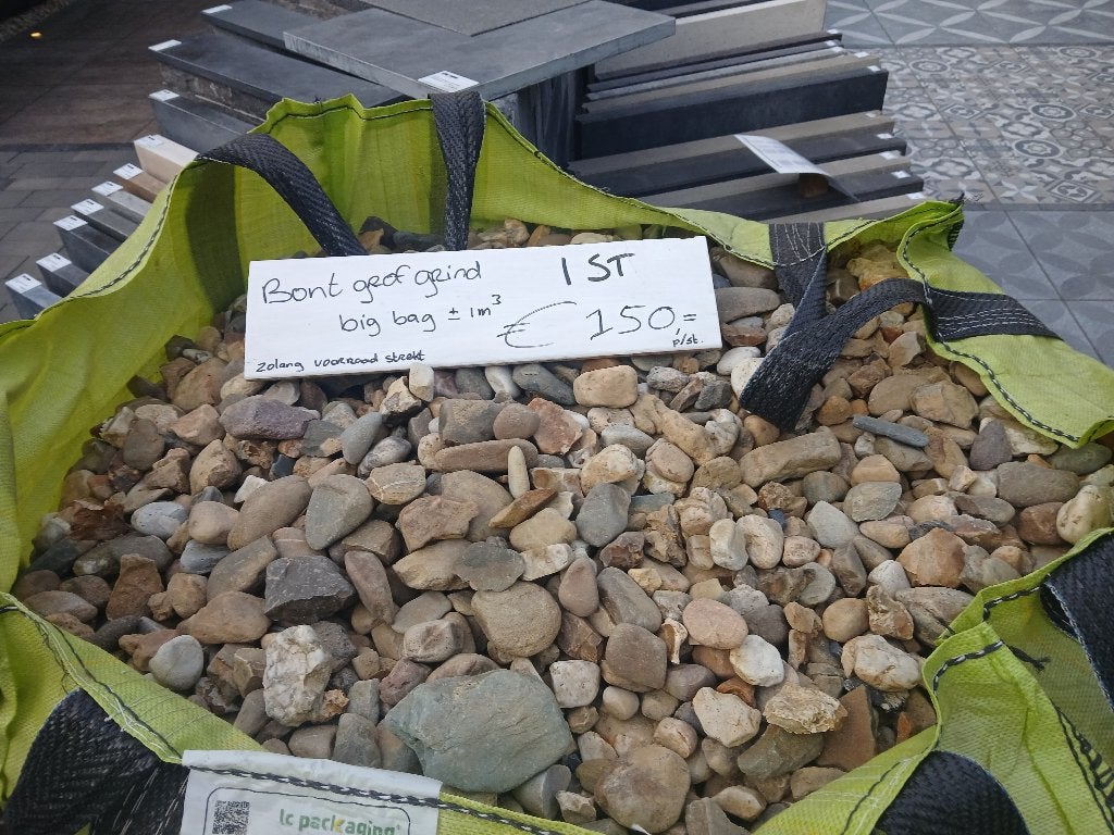 Grind / maaskeien 60-90mm in big bag a 1m3, Ophalen, Overige materialen, Nieuw, Grind