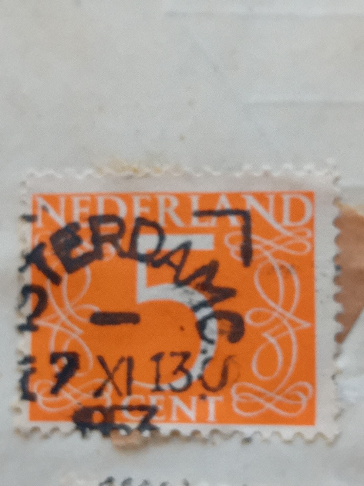 Nederlandse postzegel 5 cent gestempeld 1913, Postzegels en Munten, Postzegels | Nederland, Ophalen of Verzenden