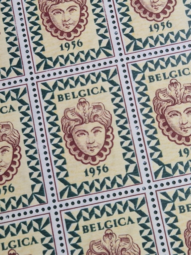 België 1956 Cinderella /Sluitzegels BELGICA / vel 30 zegels, Verzenden, Orginele gom, Postfris, Postfris