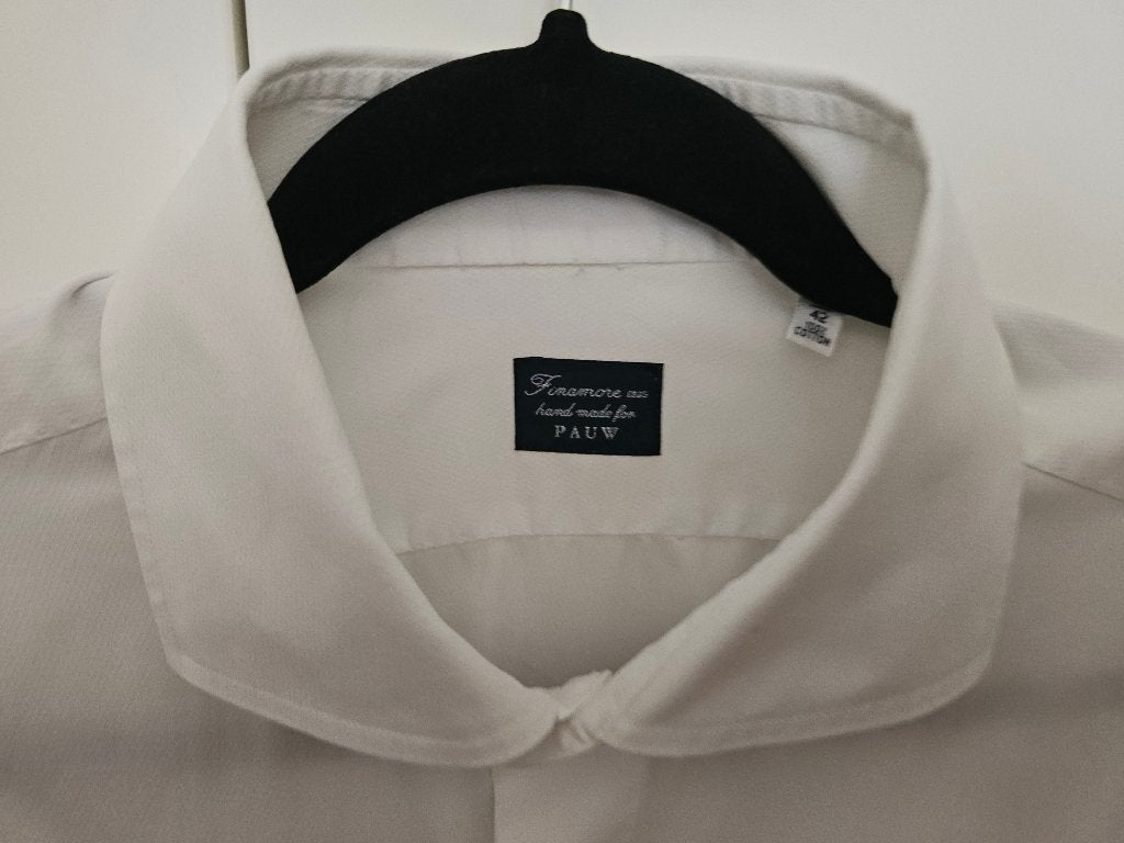 Smoking overhemd Finamore 42, Kleding | Heren, Finamore, Wit, Ophalen of Verzenden, Halswijdte 41/42 (L)
