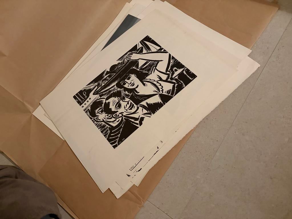 Niet-getekende Mazereel houtsneden (enkel ophalen), Antiek en Kunst, Ophalen