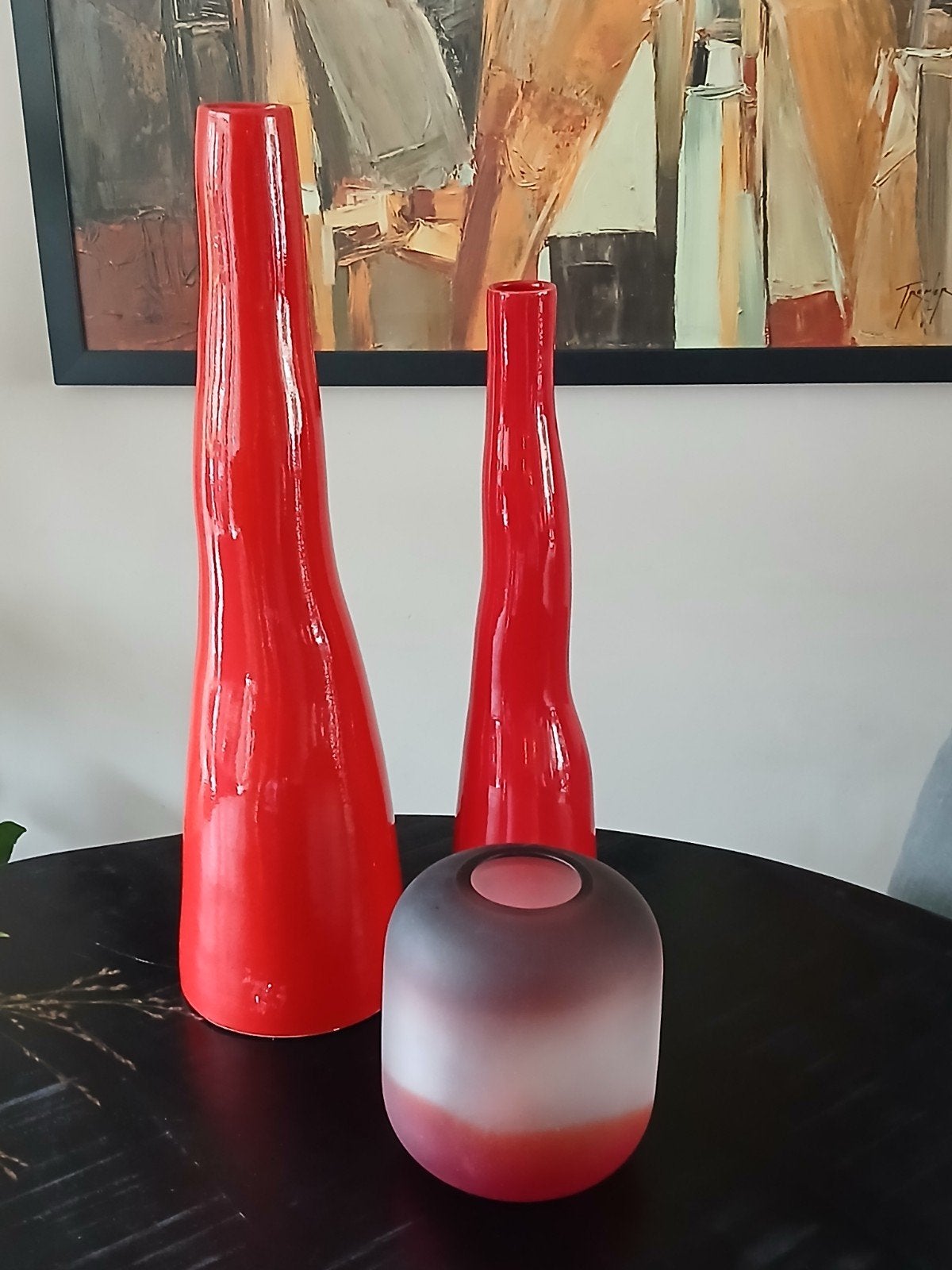 Diverse vazen: rood, blauw en wit, Ophalen of Verzenden