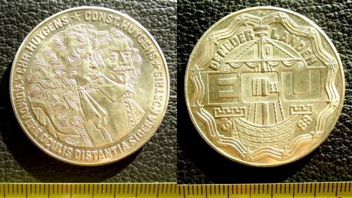 10 ecu Christiaan en Constantijn Huygens 1989, Postzegels en Munten, Verzenden, Overige materialen, Nederland