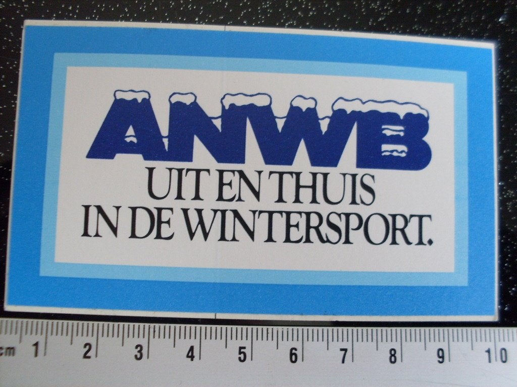 sticker anwb uit en thuis in de wintersport, Verzamelen, Verzenden, Zo goed als nieuw, Bedrijf of Vereniging