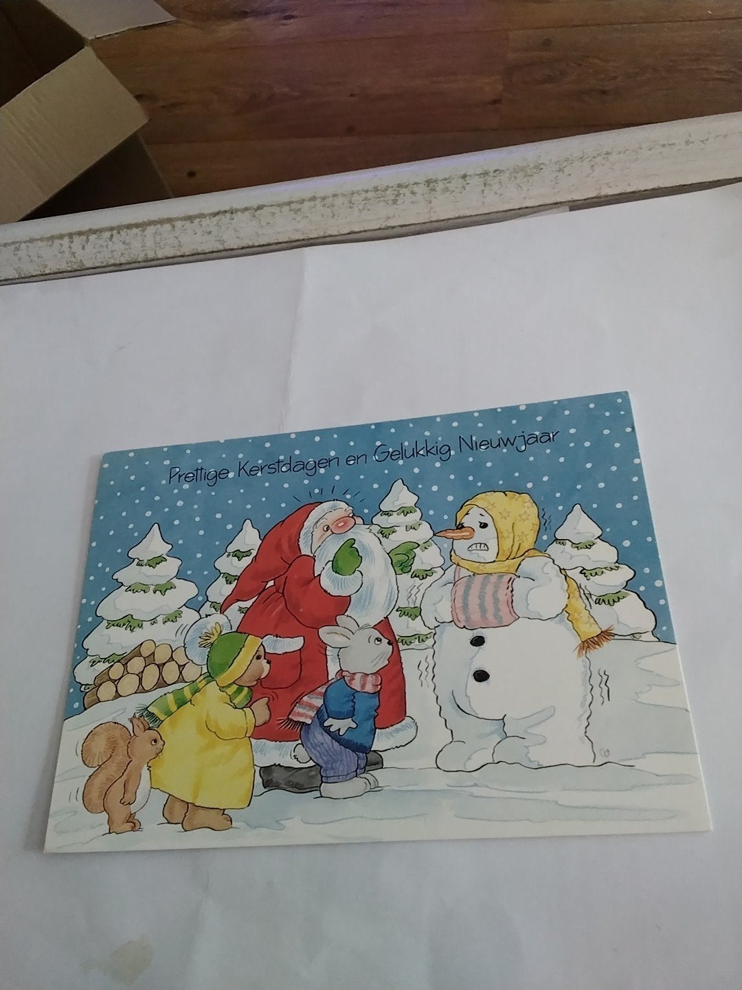 Vintage Kerstkaart 1994 - Kerstman en Sneeuwpop CHRISTL VOGL, Ophalen of Verzenden, 1980 tot heden, Gelopen
