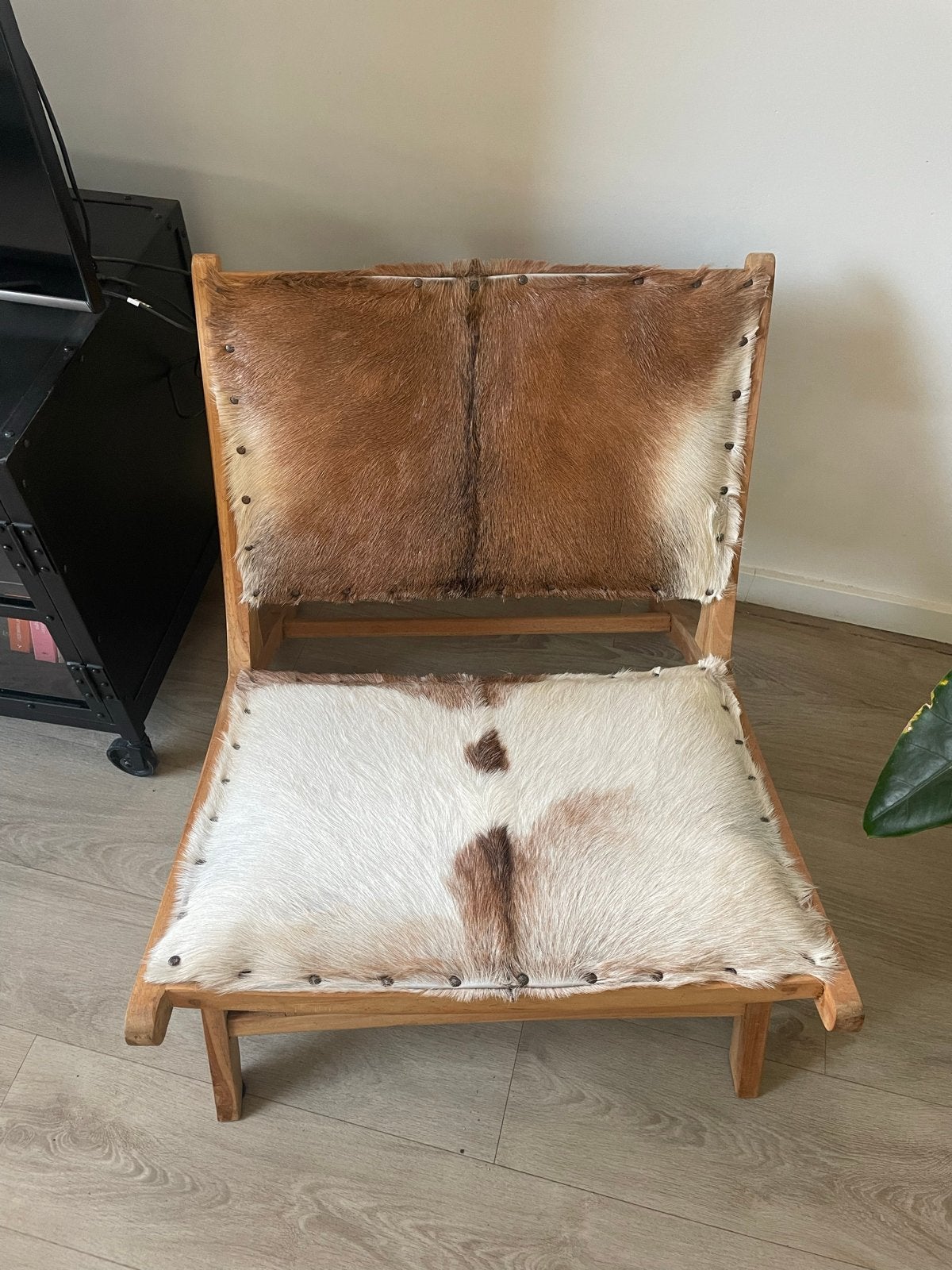 Set van 2 Koeienhuid Stoelen - Sierstoelen met Koeienprint, Gebruikt, Twee, Bruin, Ophalen of Verzenden