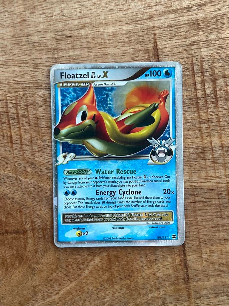 Pokemonkaart Floatzel LV.X - Zeldzaam, Ophalen of Verzenden, Gebruikt, Losse kaart, Foil