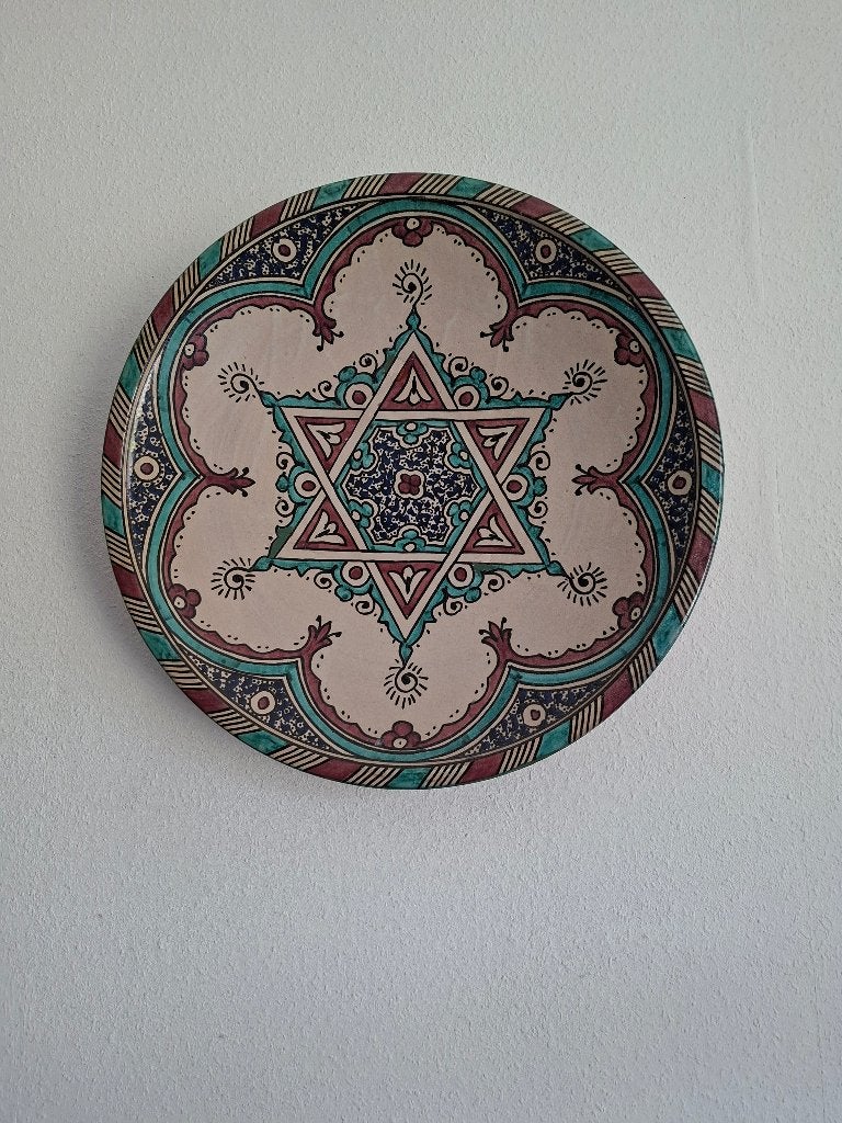 Marokkaanse schaal, aardewerk, handbeschilderd, Gebruikt, Verzenden, Schaal of Schalen, Overige stijlen