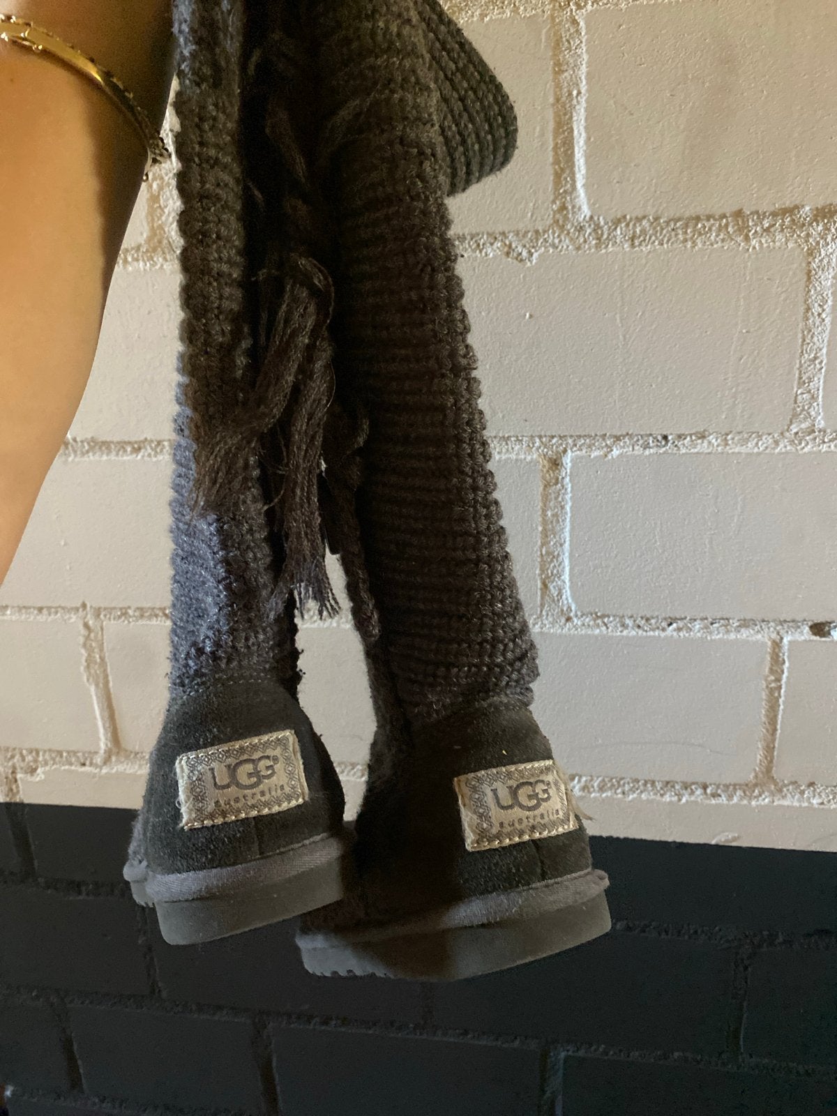 Uggs stoffen laarzen maat 36, Kleding | Dames, Schoenen, Ophalen, Gedragen, Grijs, Hoge laarzen