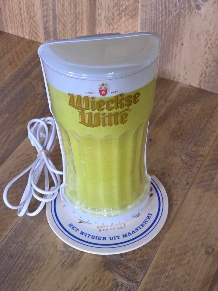 Wiekse Witte Bier lichtreclame / lamp, Wiekse witte, Ophalen of Verzenden, Zo goed als nieuw, Metaal