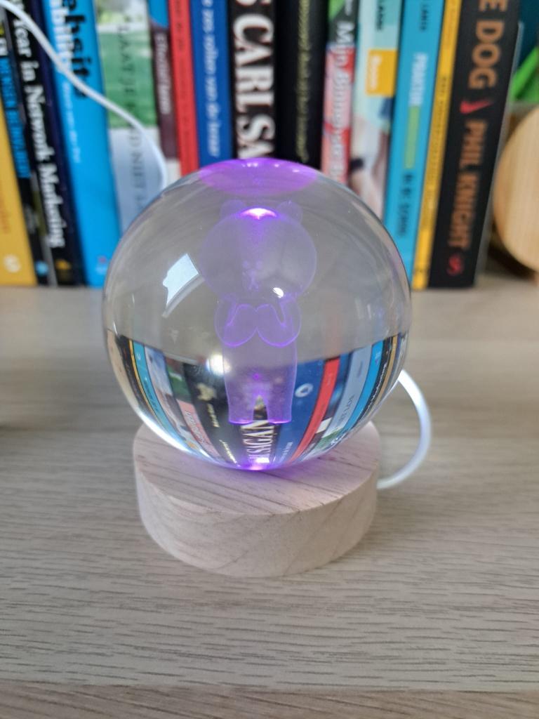 Teddy beer glazen lamp 3d led. Nieuw in doos., Ophalen of Verzenden, Nieuw, Glas, Minder dan 50 cm