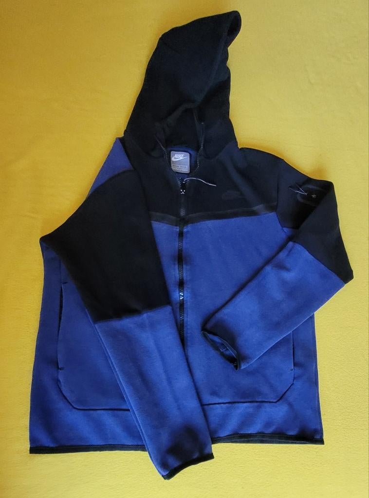 Nike Tech Fleece Hoodie - Blauw/Zwart, Blauw, Maat 42/44 (L), Nike, Ophalen of Verzenden