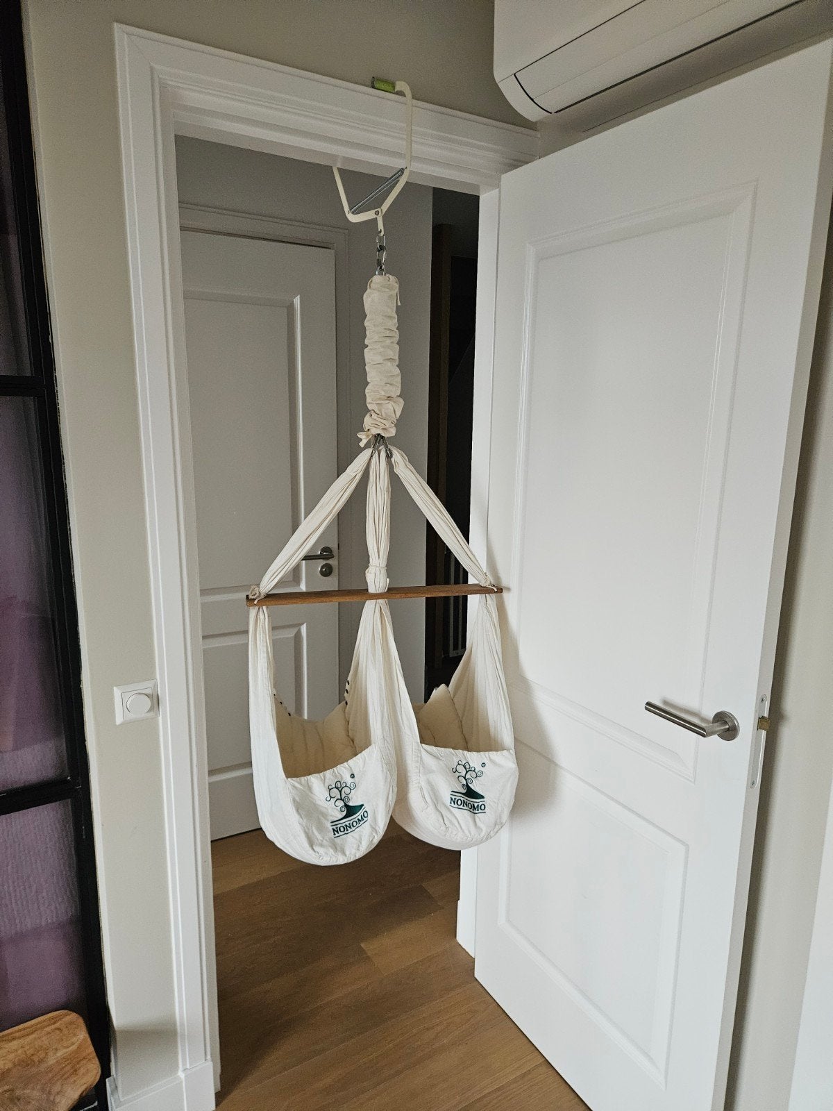 Nonomo Tweeling Hangmat met Deurklem en Moonboon Veer, Ophalen of Verzenden, Zo goed als nieuw, Overige typen