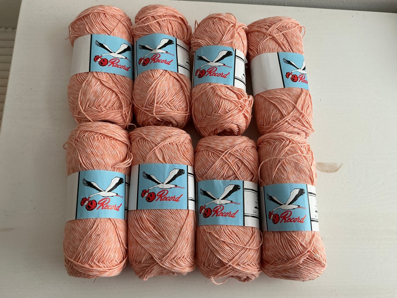 8 bollen  Record garen 40% katoen 60% acryl, Hobby en Vrije tijd, Breien en Haken, Ophalen of Verzenden, Nieuw, Breien of Haken
