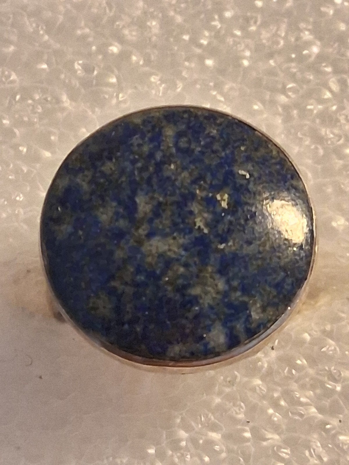 Zilveren ring met Lapis lazuli steen --ringmaat 17, Blauw, Nieuw, Ophalen of Verzenden, 17 tot 18