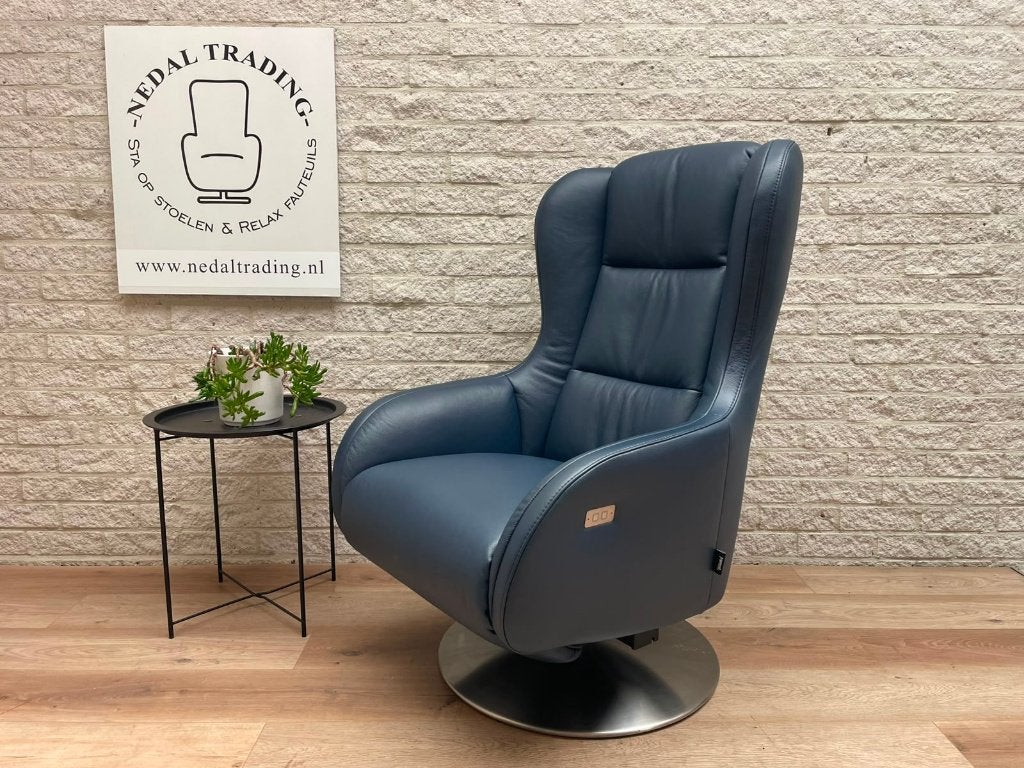 Luxe Velderhof sta op stoel relax fauteuil NIEUWSTAAT! ACCU, N, N, Leer, Ophalen of Verzenden