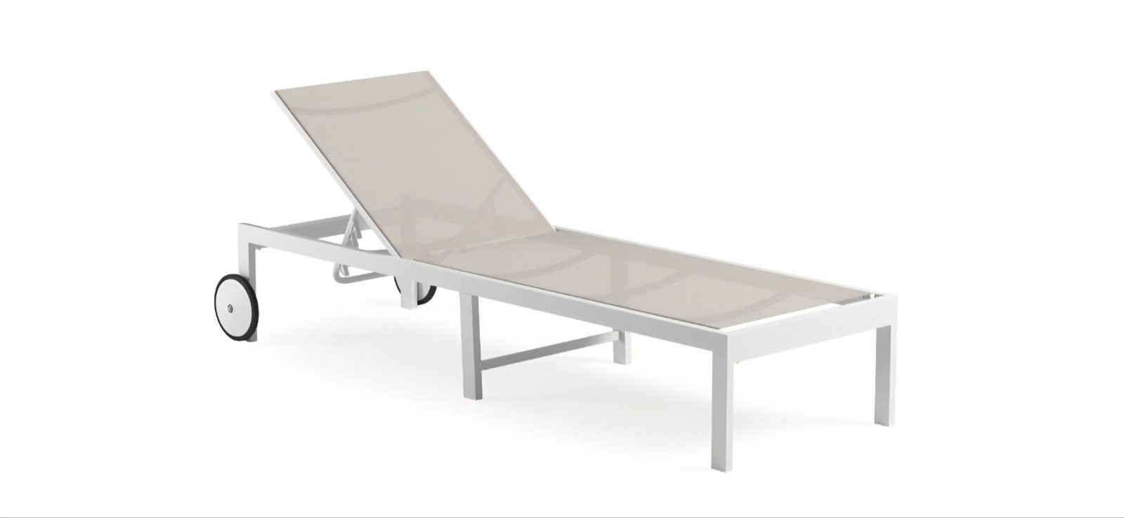 Luxe Ligbed NIEUW Verstelbare Rugleuning en Wielen, Tuin en Terras, Ophalen, Zo goed als nieuw, Aluminium, Verstelbaar