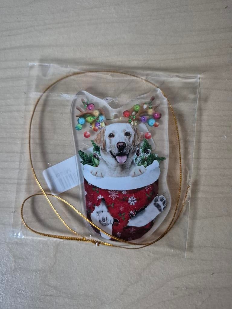 Nieuw kersthanger hond in sok labrador ornament kerst hanger, Ophalen of Verzenden, Nieuw
