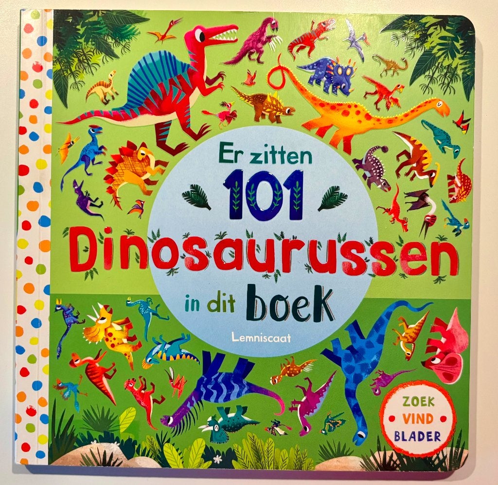 Kinderboek: er zitten 101 dinosaurussen in dit boek, Verzenden, Zo goed als nieuw, Uitklap-, Voel- of Ontdekboek, 3 tot 4 jaar