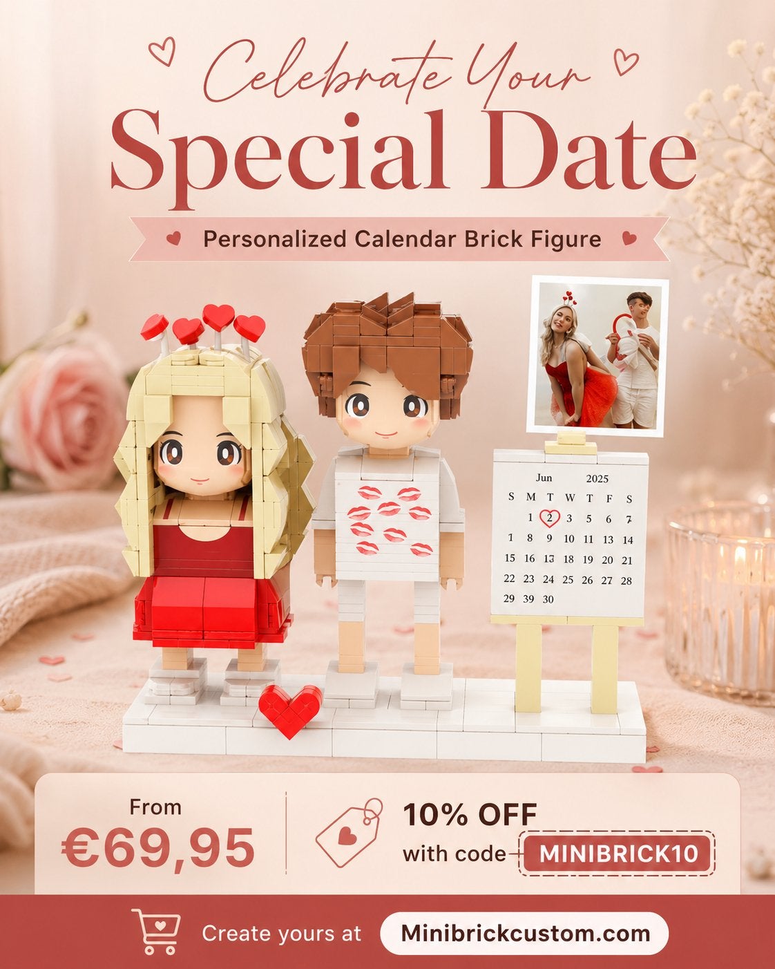 Gepersonaliseerde Kalender Bricks Figuur - Speciale Datum, Kinderen en Baby's, Speelgoed | Bouwstenen, Overige merken, Nieuw, Ophalen of Verzenden