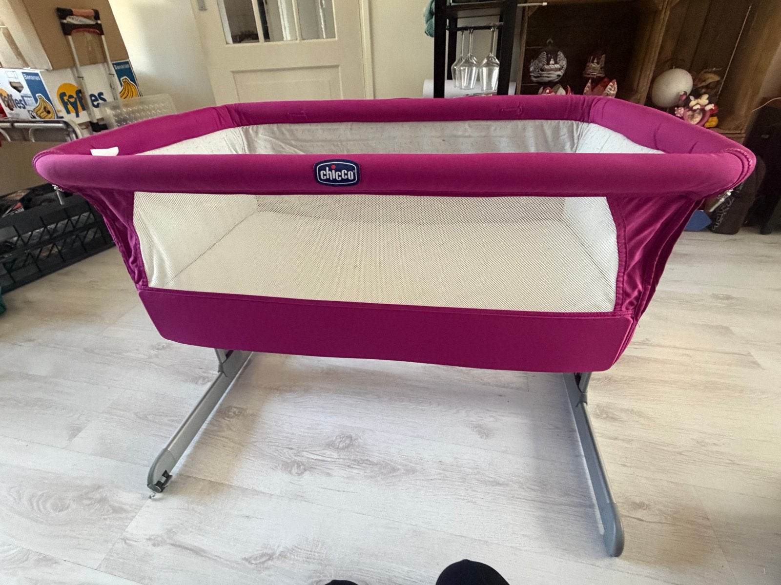 Chicco Next2Me Co-sleeper - Roze, Ophalen, Zo goed als nieuw, Wieg