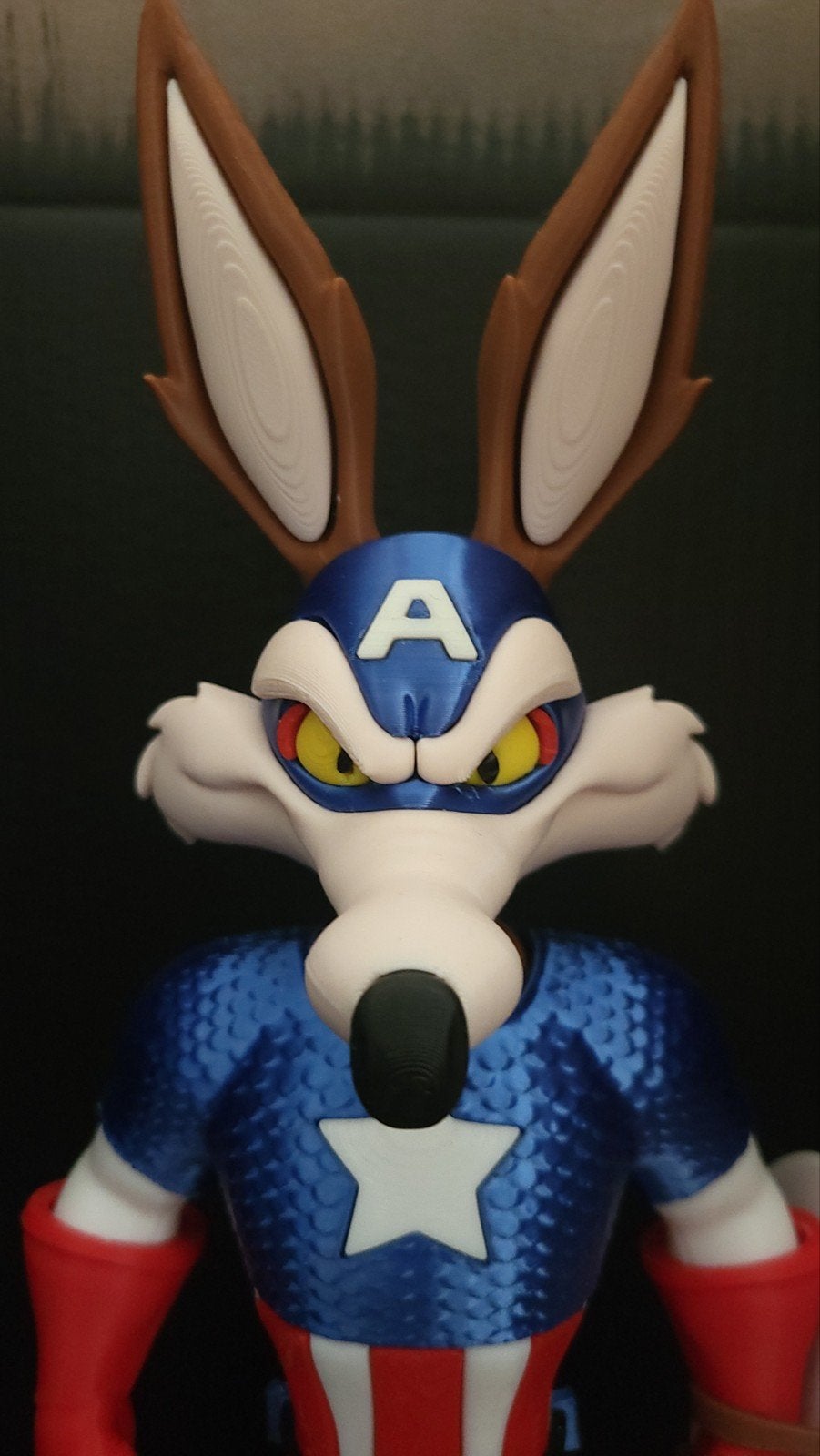 Wile E. Coyote Captain America Figuur - Uniek 3D Geprint, Ophalen of Verzenden, Nieuw
