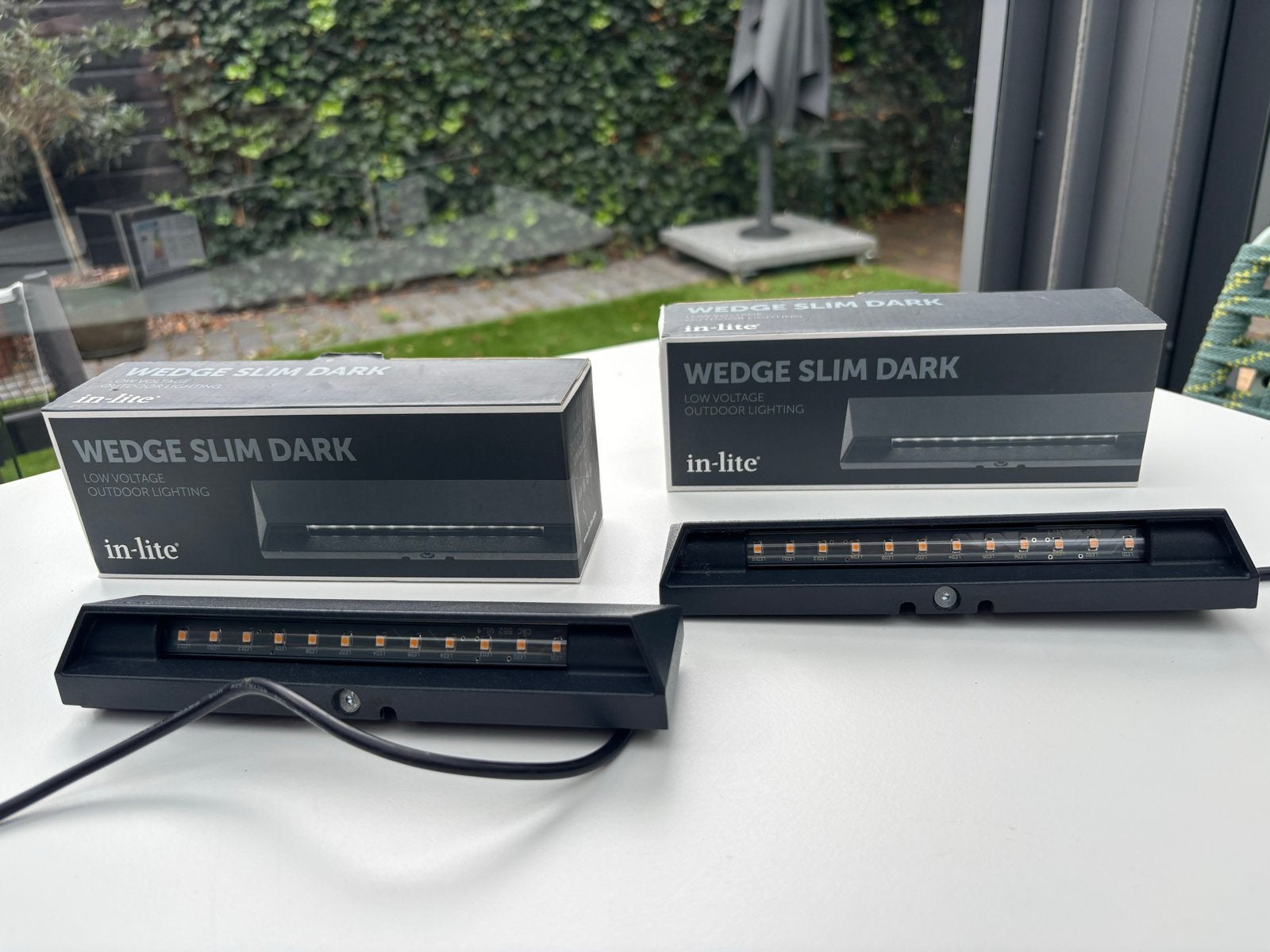 Set van 2 in-lite WEDGE SLIM DARK, Minder dan 50 watt, Wandlamp, Aluminium, Ophalen of Verzenden