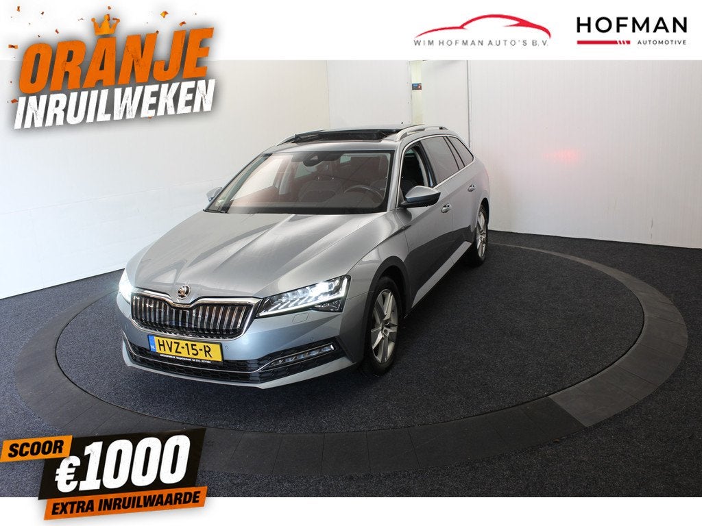 Skoda Superb Style 360ºCam Pano El Trekh+aKlep Canton Leder, Auto's, Skoda, Gebruikt, 4 cilinders, Met garantie (alle), Adaptive Cruise Control
