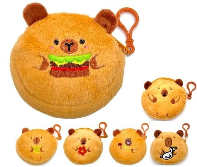 PARTIJ PLUSH PORTEMONNEE CAPYBARA 10,5CM MIXED DESIGN, ., Nieuw, Ophalen of Verzenden, .