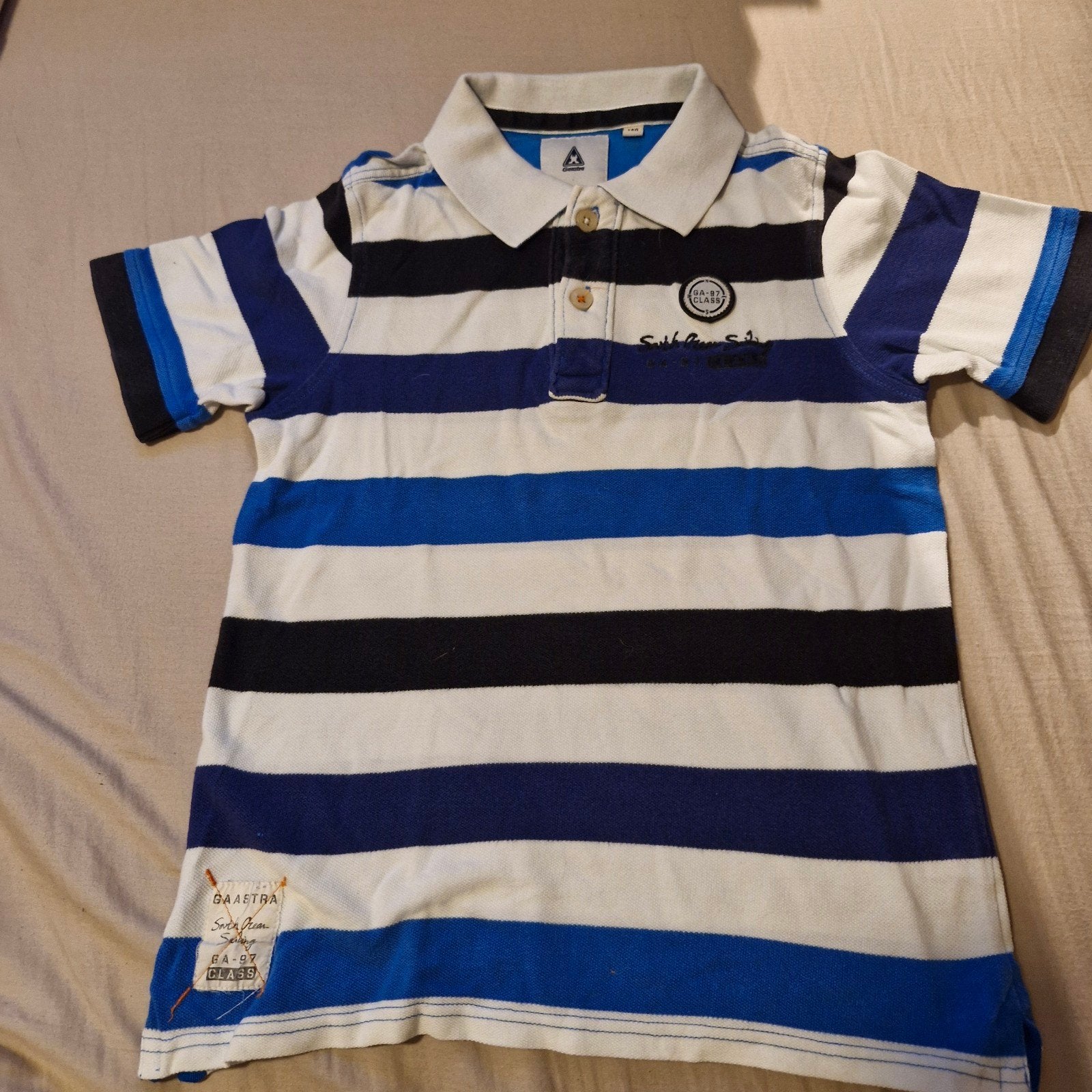 Gaastra polo blauw/wit gestreept - Zo goed als nieuw, Ophalen of Verzenden, Shirt of Longsleeve, Jongen, Gaastra