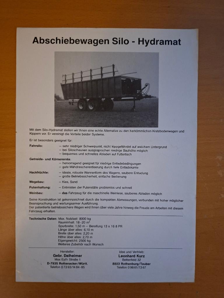 Folder Hydramat afschuif wagen, Verzenden, Gelezen, Tractor en Landbouw