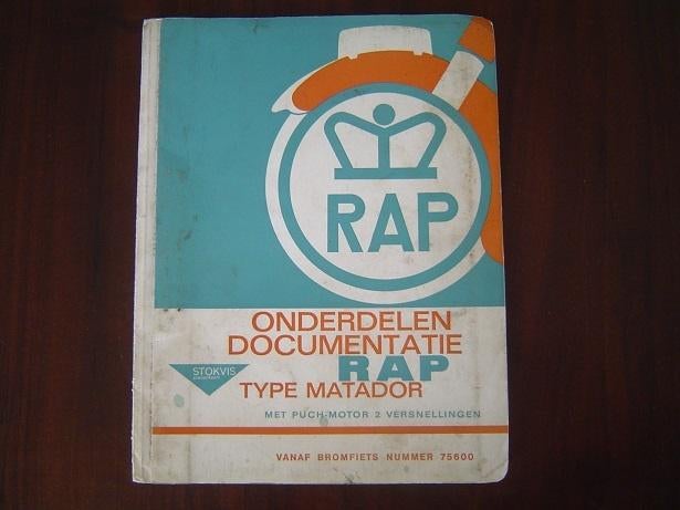 RAP Matador bromfiets onderdelen boek, Fietsen en Brommers, Ophalen of Verzenden, Gebruikt