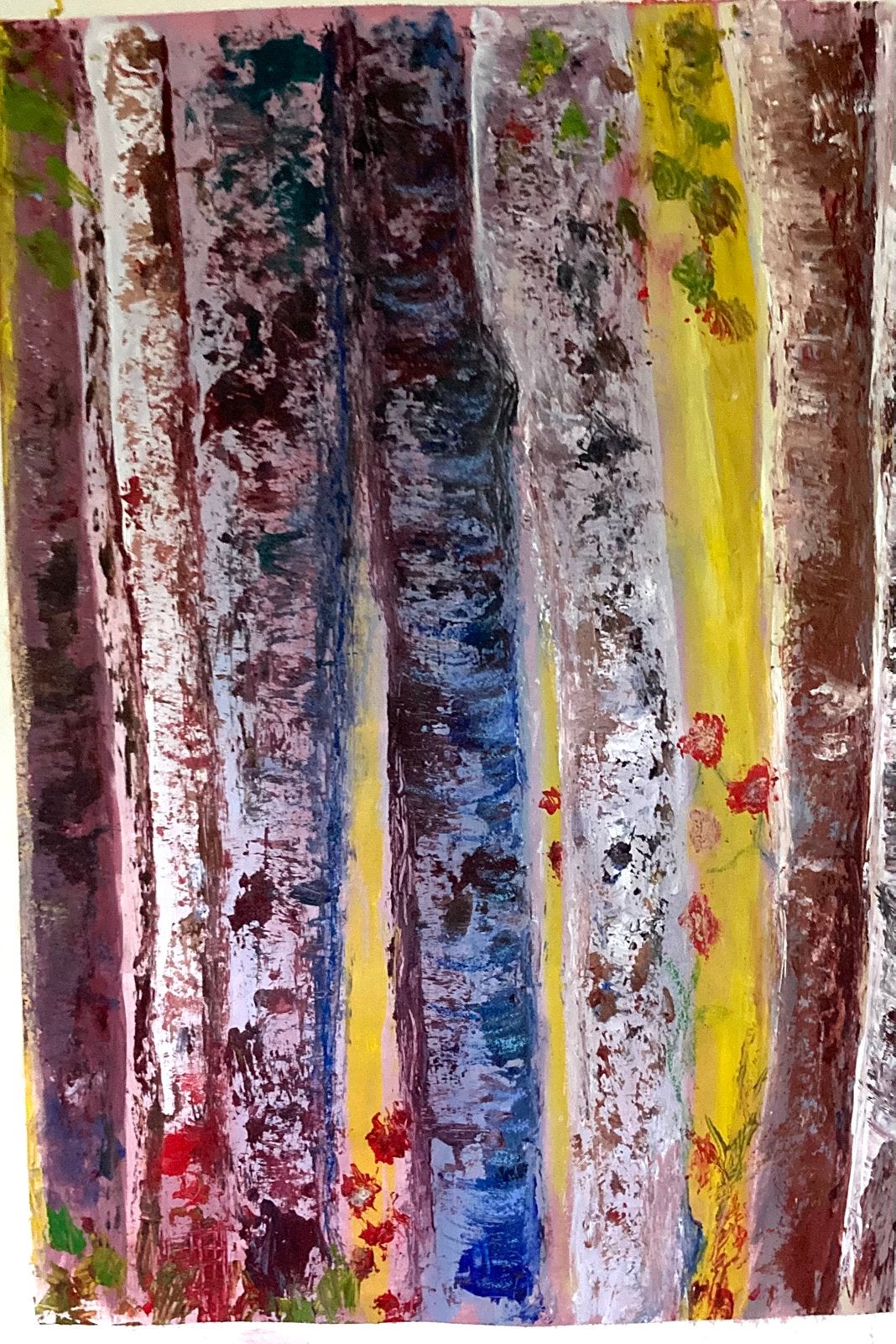 Natuur Abstractie, op papier, ingelijst 50x70 cm, Ophalen